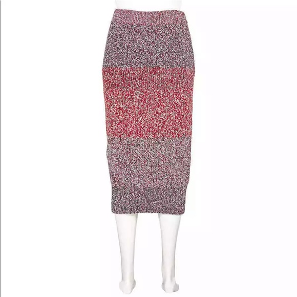 BURBERRY Cashmere Cotton Wool Blend Mouline Skirt - Picture 4 of 5